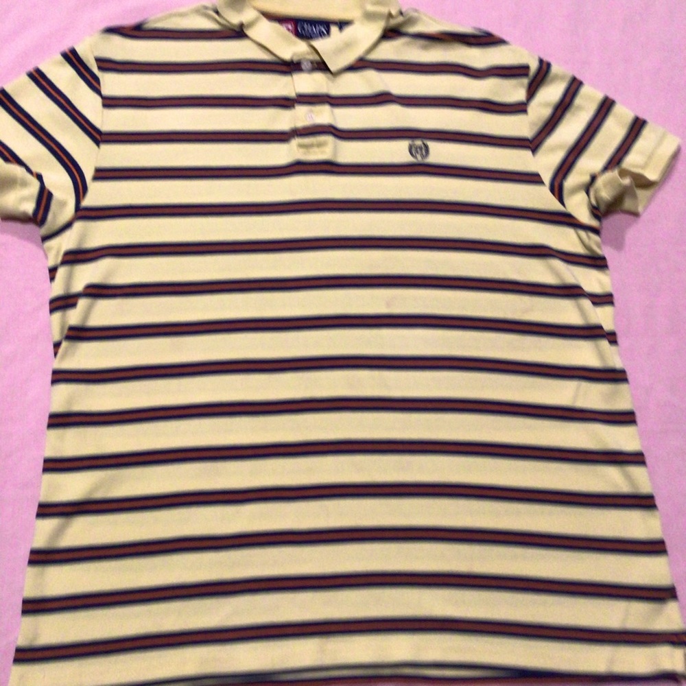 Chaps striped polo size large